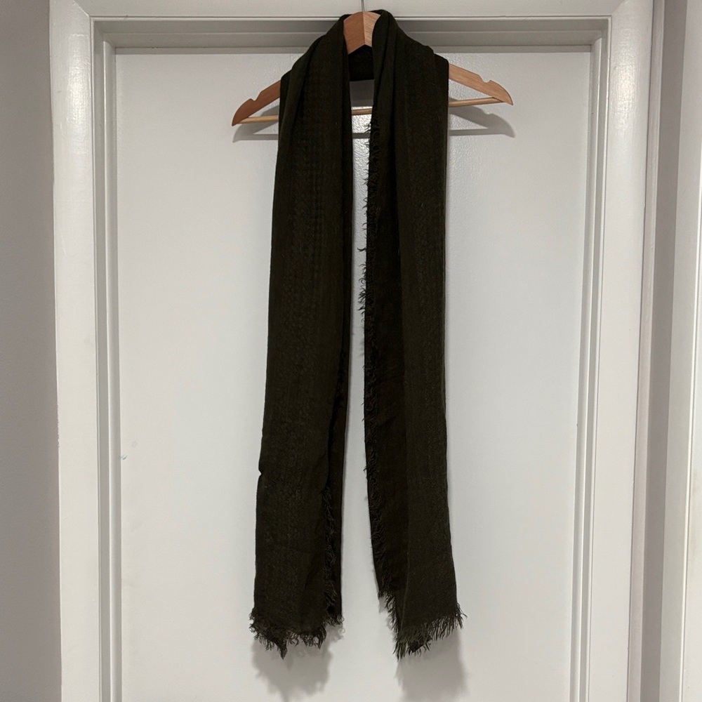 H&M Olive Green Fringe Scarf
